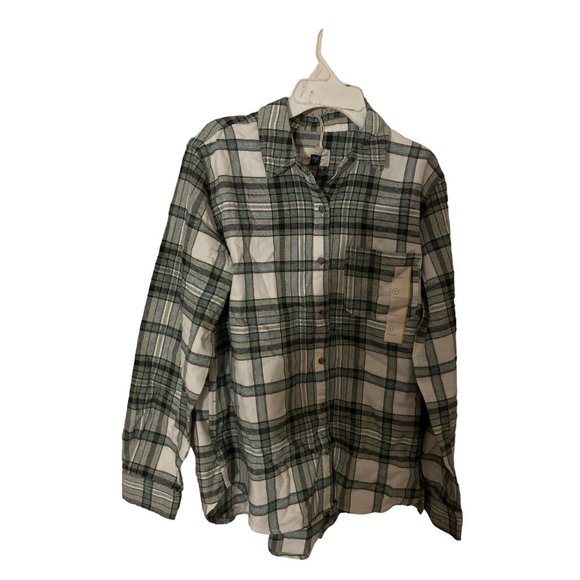 Women'S Long SLEEVE Flannel Button-Down Hirt - Univeral Thread Dark Plaid SIZE S - Picture 4 of 8